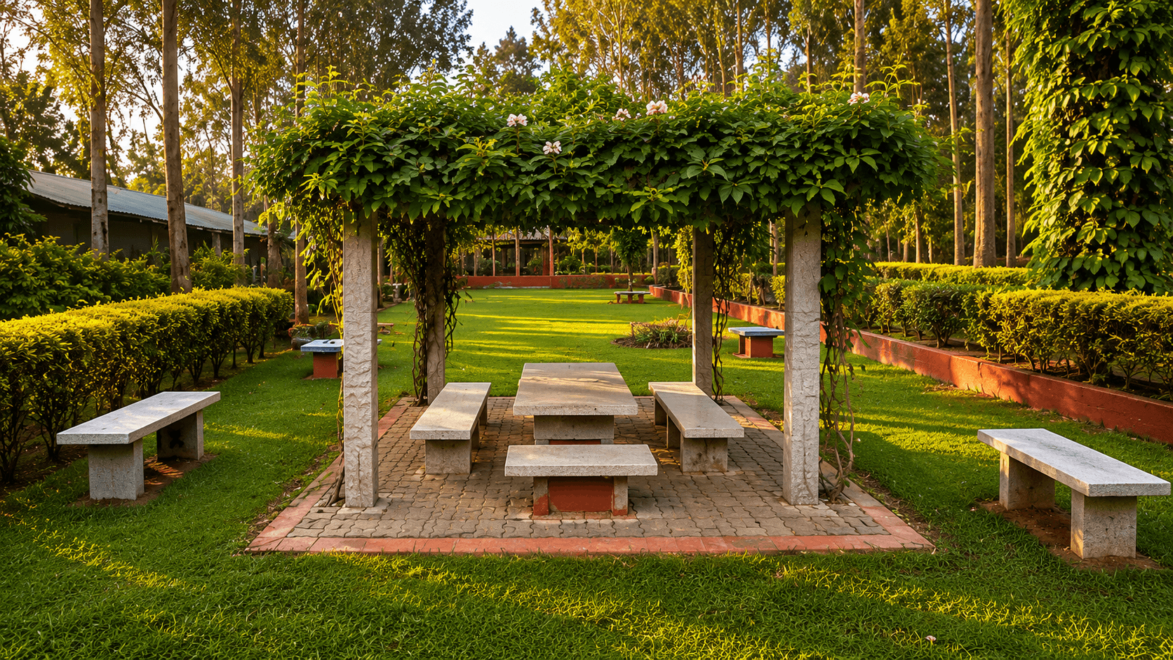 Elegant resort architecture and open-air spaces