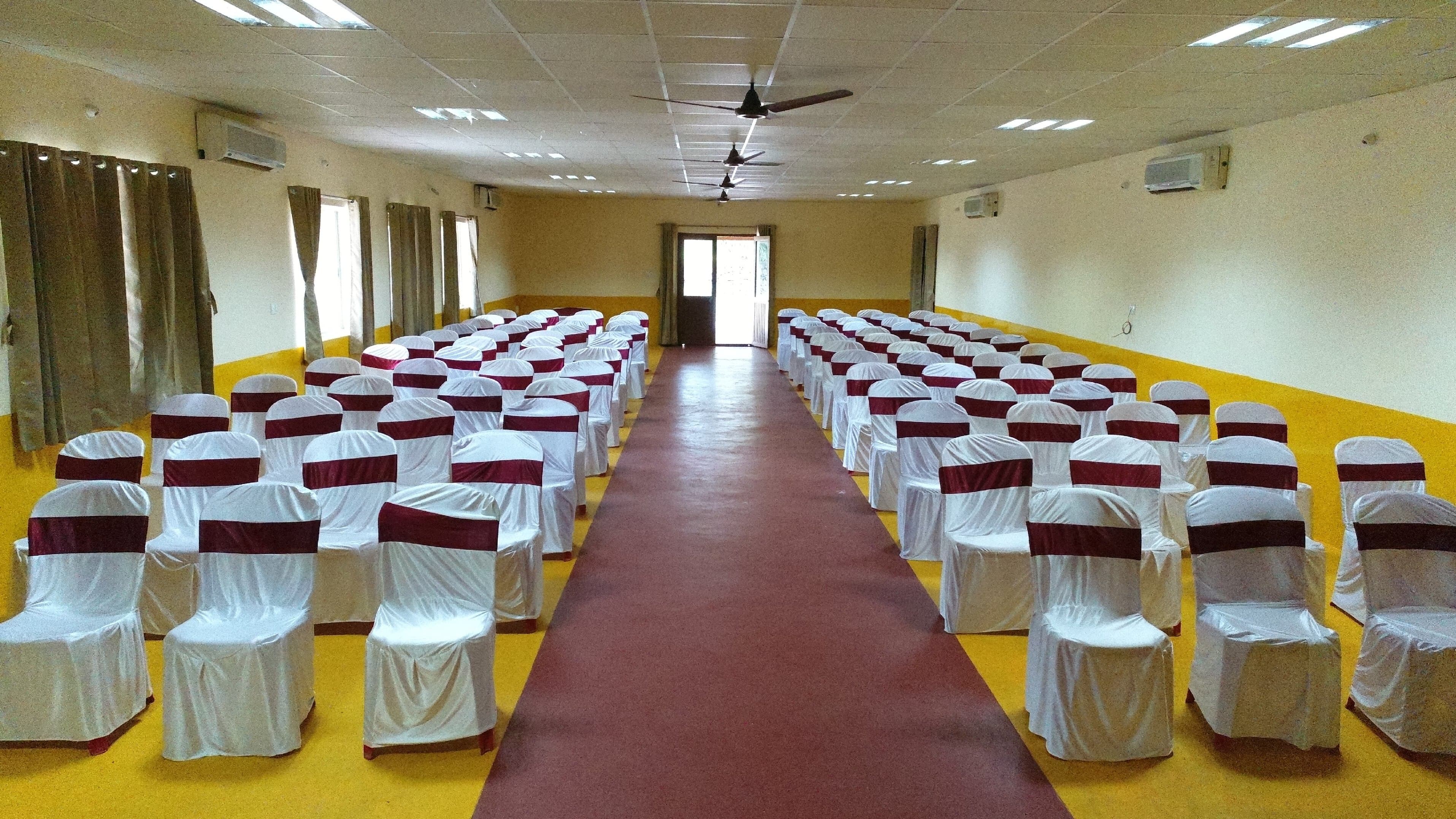 Banquet hall event setup at Sharmada